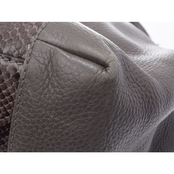 Gucci Python Handbag Grey Leather - Picture 7 of 12